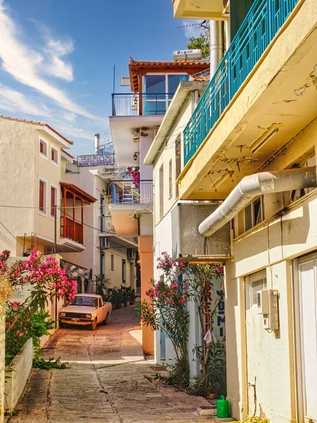 Vertical Shot Beautiful Traditional Village Loutraki Skopelos Island Greece — 图库照片