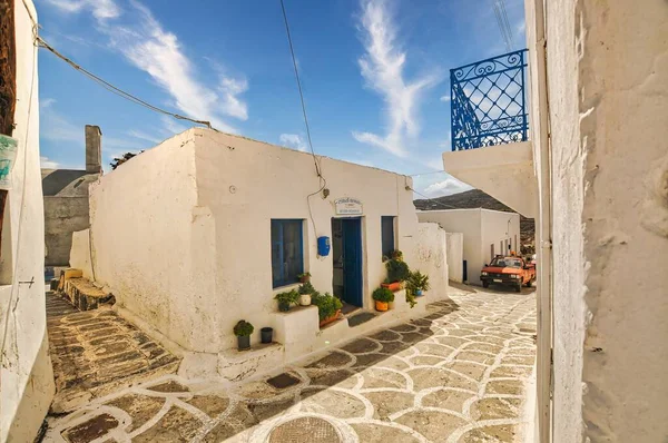 Une Petite Belle Maison Dans Village Traditionnel Kastro Sikinos Grèce — Photo