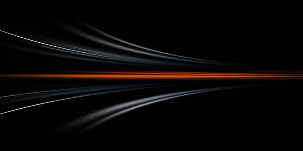 Vacker Abstrakt Orange Ljus Spår Mörkret Rörelse Suddig Effekt — Stockfoto