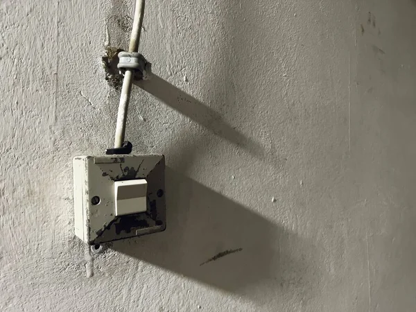 Close View Old Light Switch Wal — Stock Photo, Image