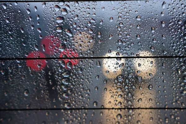 Picăturile Ploaie Parbrizul Mașinii — Fotografie, imagine de stoc