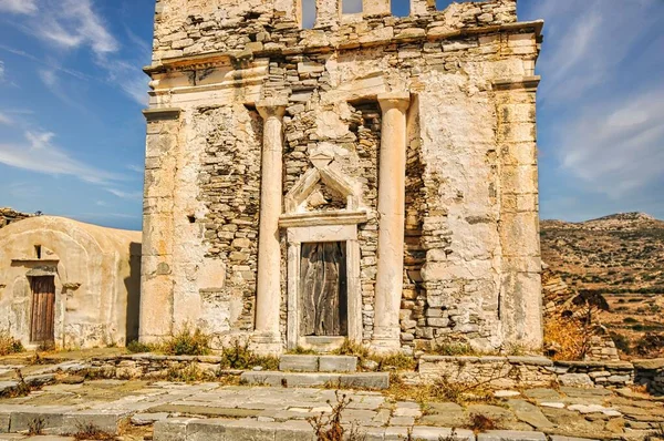 Sikinos Adası Cyclades Yunanistan Episkopi Bölgesindeki Eski Tarihi Bir Binanın — Stok fotoğraf