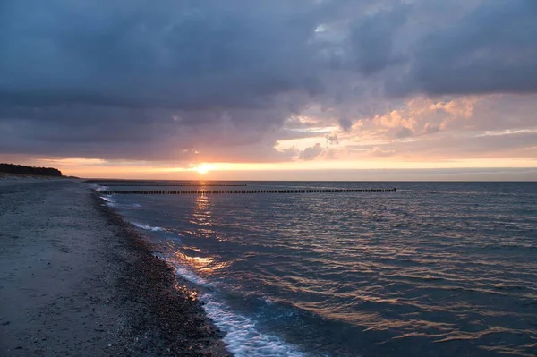 Zachód Słońca Nad Morzem Bałtyckim — Zdjęcie stockowe