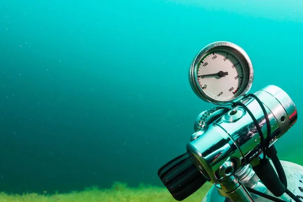 Una Medición Presión Buceo Bajo Agua — Foto de Stock