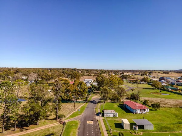 Drönarbild Stadsdel Emmaville Australien Med Vacker Natur Kullar Bakgrunden Och — Stockfoto