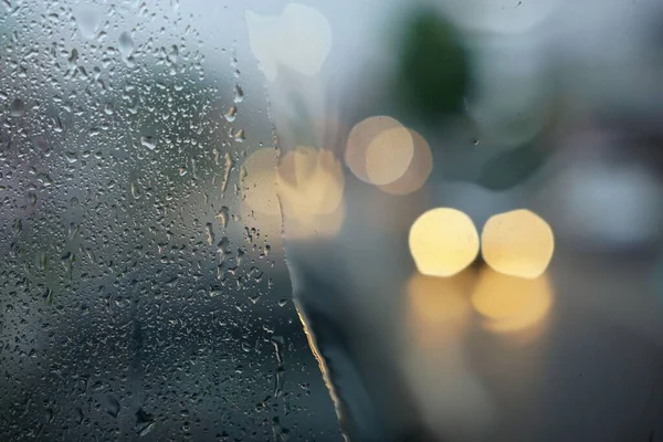 Gocce Pioggia Sul Parabrezza Dell Auto — Foto Stock
