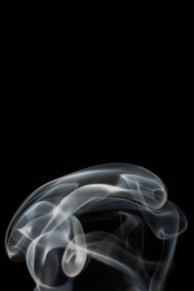 Vertical Shot Smoke Isolated Black Background Copy Space — Stock Photo, Image