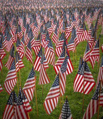 Düşen askerlerin anma töreninde bir Amerikan Bayrağı