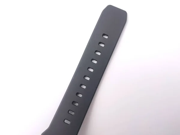 Een Bovenaanzicht Van Een Zwarte Rubberen Horlogeband — Stockfoto