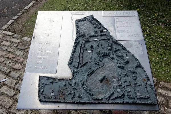 Relief Tactile Map Leazes Park Newcastle Tyne Use Blind Partially — Stock Photo, Image