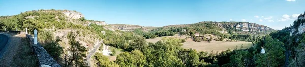 Una Vista Panorámica Las Colinas Boscosas Con Autopista Esquina Francia —  Fotos de Stock