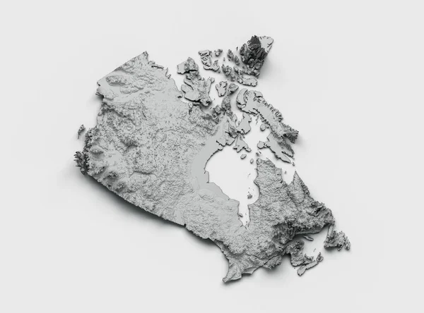 Канадська Карта Затінила Біле Тло — стокове фото