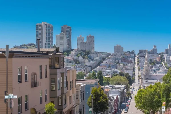 San Francisco Panorama Telegraph Hill Washington Square Och Russian Hill — Stockfoto