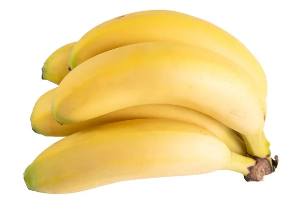 Eine Nahaufnahme Von Gesunden Gelben Bananen Isoliert Auf Weißem Hintergrund — Stockfoto