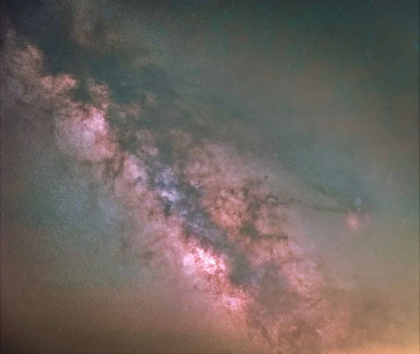 Млечный Путь Туманная Полоса Света Видимая Ночном Небе Сформированная Звезд — стоковое фото