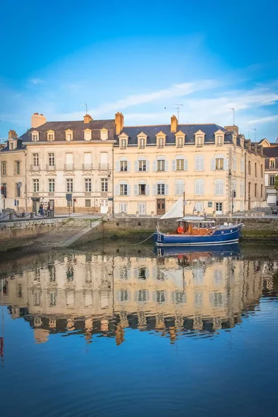 Vannes Der Hafen Häuser Und Boote Herrliche Stadt Der Bretagne — Stockfoto