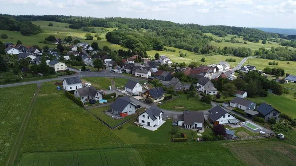 Aerial View Modern Buildings Surrounded Trees — Stock Photo, Image