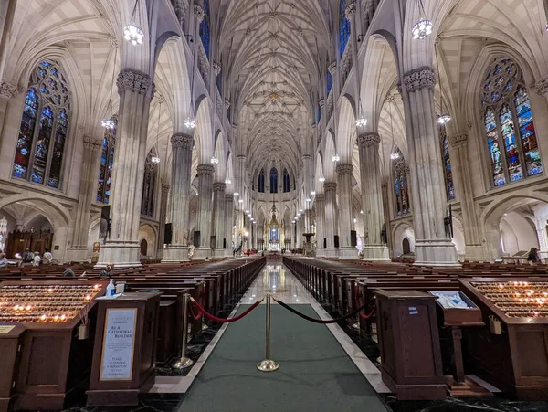 Hermosa Catedral San Patricio Nueva York Desde Dentro — Foto de Stock