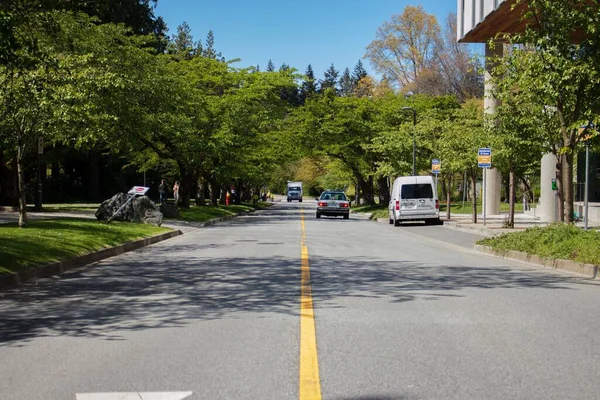 Une Vue Sur Route Près Campus Vancouver Université Colombie Britannique — Photo