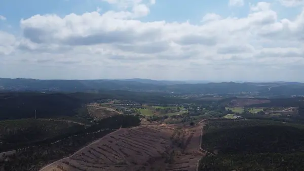 Холмы Форрест Северу Португалии Вблизи Аэродрома Майя — стоковое фото