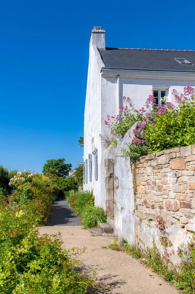 Bretagna Isola Ile Aux Moines Nel Golfo Morbihan Case Tipiche — Foto Stock