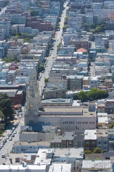San Francisco Panorama Telegraph Hill Washington Square Russian Hill Saints — Stock Photo, Image