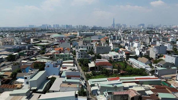 Antenn Syn Den Största Chi Minh Stadsbilden Vietnam — Stockfoto