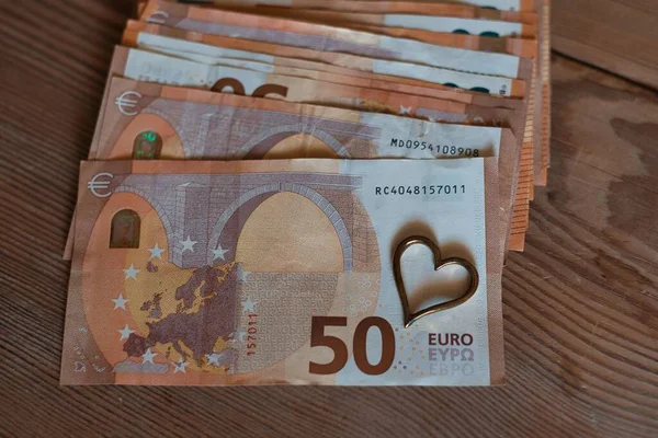 Heart Euro Banknote — Stock Photo, Image