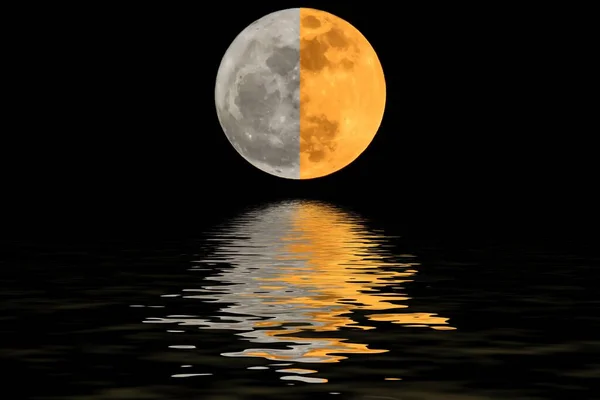 반사하는 보름달 — 스톡 사진