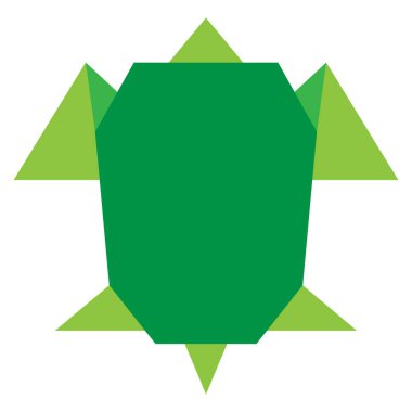 Beyaz arka planda izole edilmiş bir karikatür kaplumbağasının çizimi.