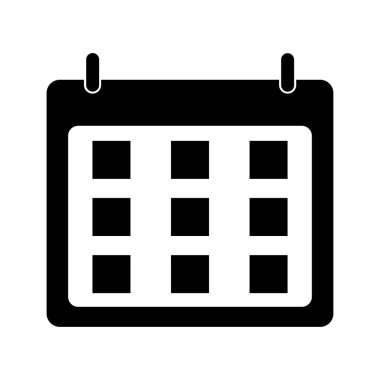 Takvim simgesi. Beyaz arkaplanda zaman çizelgesi simgesi. Vektör illüstrasyonu.