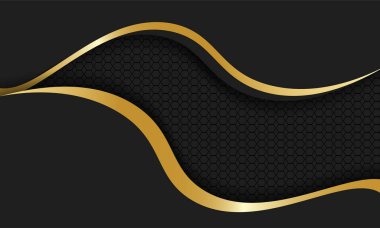 Gri üzerinde altın kıvrımlı çizgileri olan basit bir grafik arkaplan