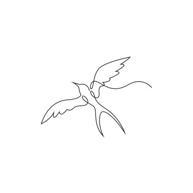 Bird line art image icon design illustration template