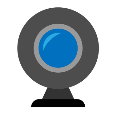 Beyaz arkaplanda izole edilmiş gri bir web kamera simgesi