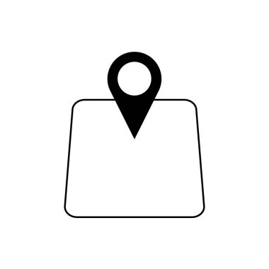 Harita simgesi. Beyaz arkaplanda harita pin simgesi. Vektör çizimi. EPS 10.