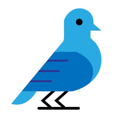 Beyaz arkaplanda izole edilmiş bir kuş simgesi