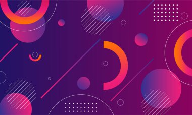 Çizgilerin ve dairelerin mor soyut bir çizimi - arkaplan tasarımı
