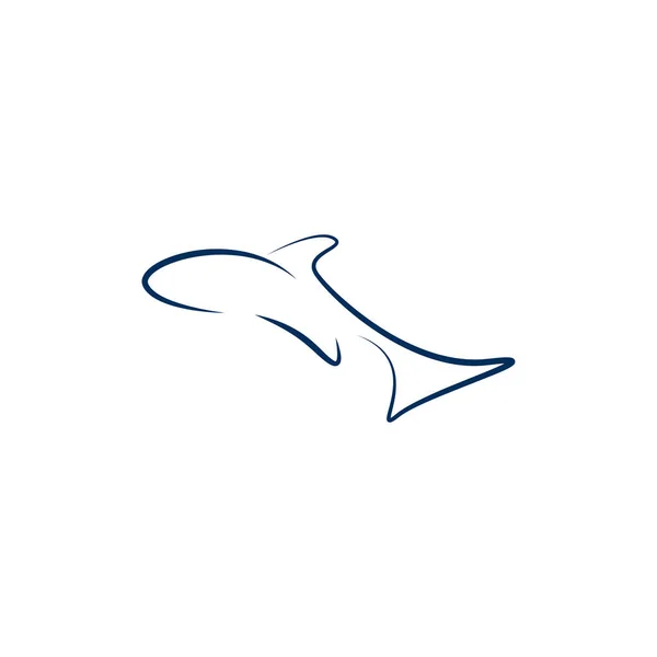 Icono Tiburón Logo Diseño Ilustración — Vector de stock