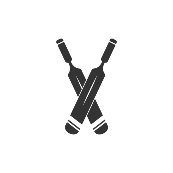 Cricket Sport Logo Tasarımı Çizimi — Stok Vektör