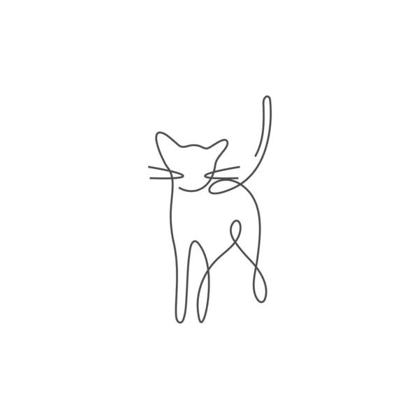 Cat Line Art Design Sablon Illusztráció — Stock Vector