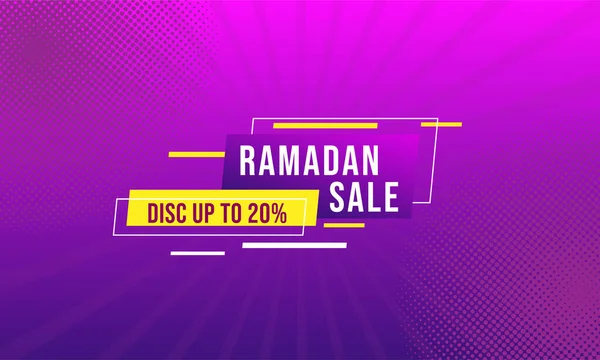 Vektor För Lila Banner Idé För Stor Försäljning Ramadan Upp — Stock vektor
