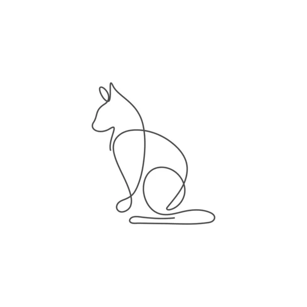 Cat Γραμμή Τέχνη Πρότυπο Σχεδιασμού Εικονογράφηση — Διανυσματικό Αρχείο