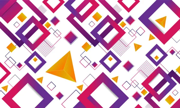 Абстрактный Дизайн Фиолетовыми Квадратами Оранжевыми Треугольниками Белом Фоне — стоковый вектор