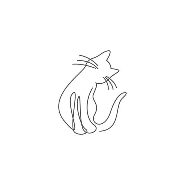 Illustration Modèle Conception Ligne Cat — Image vectorielle