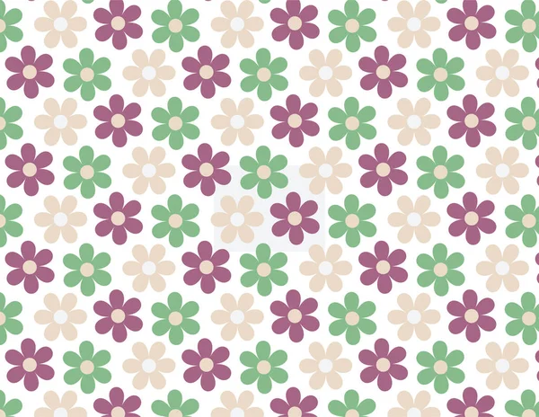 Minimalist Flower Seamless Pattern Design Vector Illustration Trendy Colors White — Stock Vector