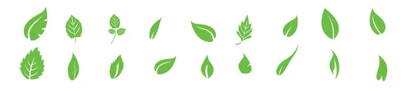 Набір Зелених Піктограм Різної Форми Ізольованих Білому Тлі — стоковий вектор