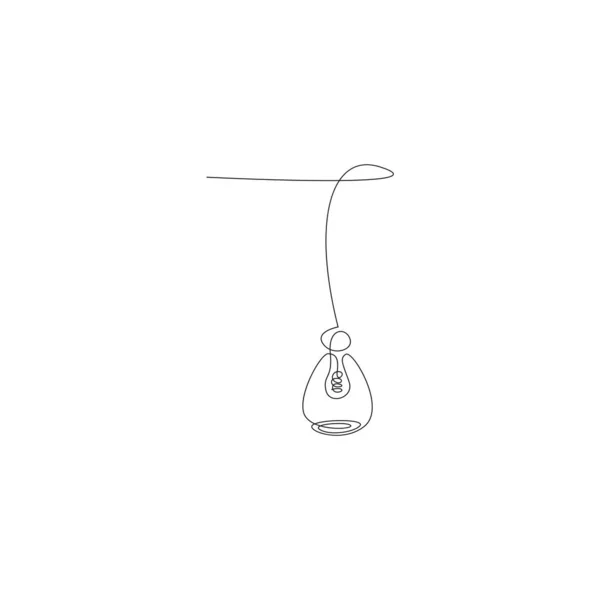 Light Bulb Line Art Icon Design Illustration — Stock Vector
