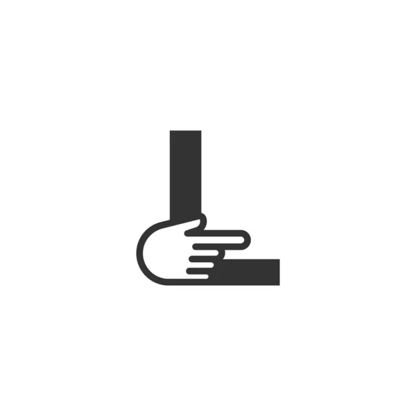 Letter Gecombineerd Met Een Hand Cursor Icoon Vector — Stockvector