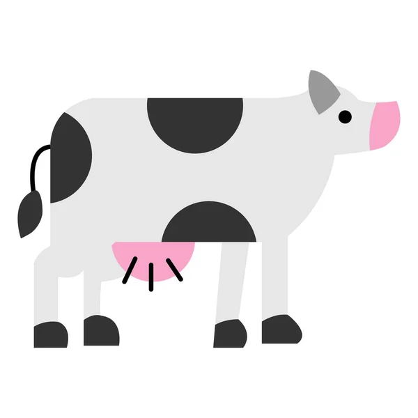 Illustration Cartoon Cow Isolated White Background — Stock Vector