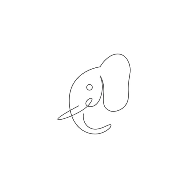 Elefante Icono Logotipo Diseño Ilustración — Vector de stock